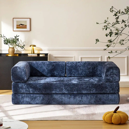 Hugo Navy Blue Convertible Sofa Bed