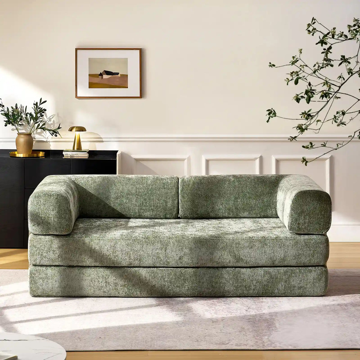 Hugo Moss Green Convertible Sofa Bed