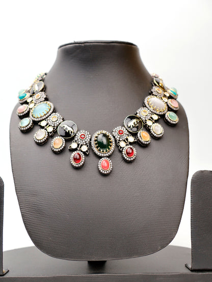 Wedding Multi Colour Sabyasachi Inspired Victorian Necklace Set