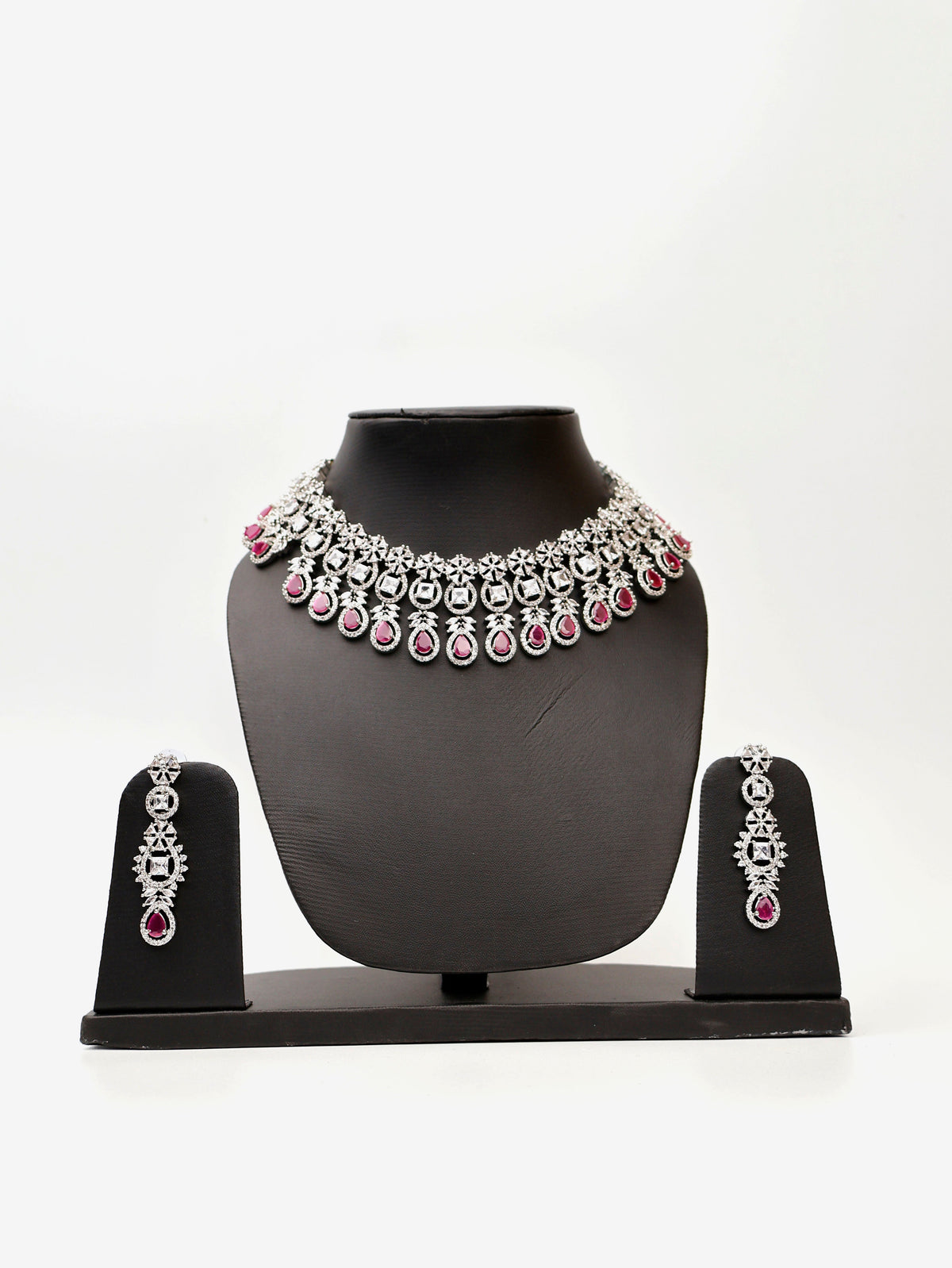 Ruby & Faux Diamond High Quality Necklace set