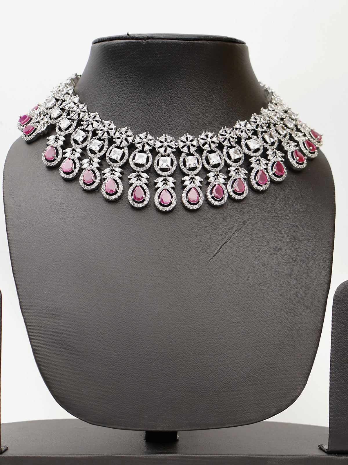 Ruby & Faux Diamond High Quality Necklace set