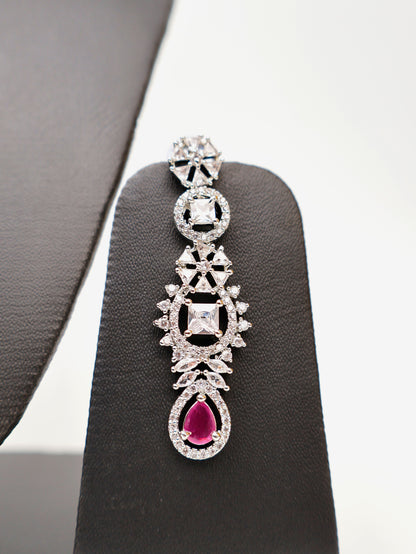 Ruby & Faux Diamond High Quality Necklace set