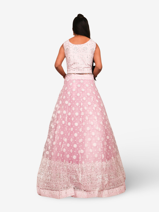 Embellished Flared Lehenga Choli Set with Dupatta  by Shreekama