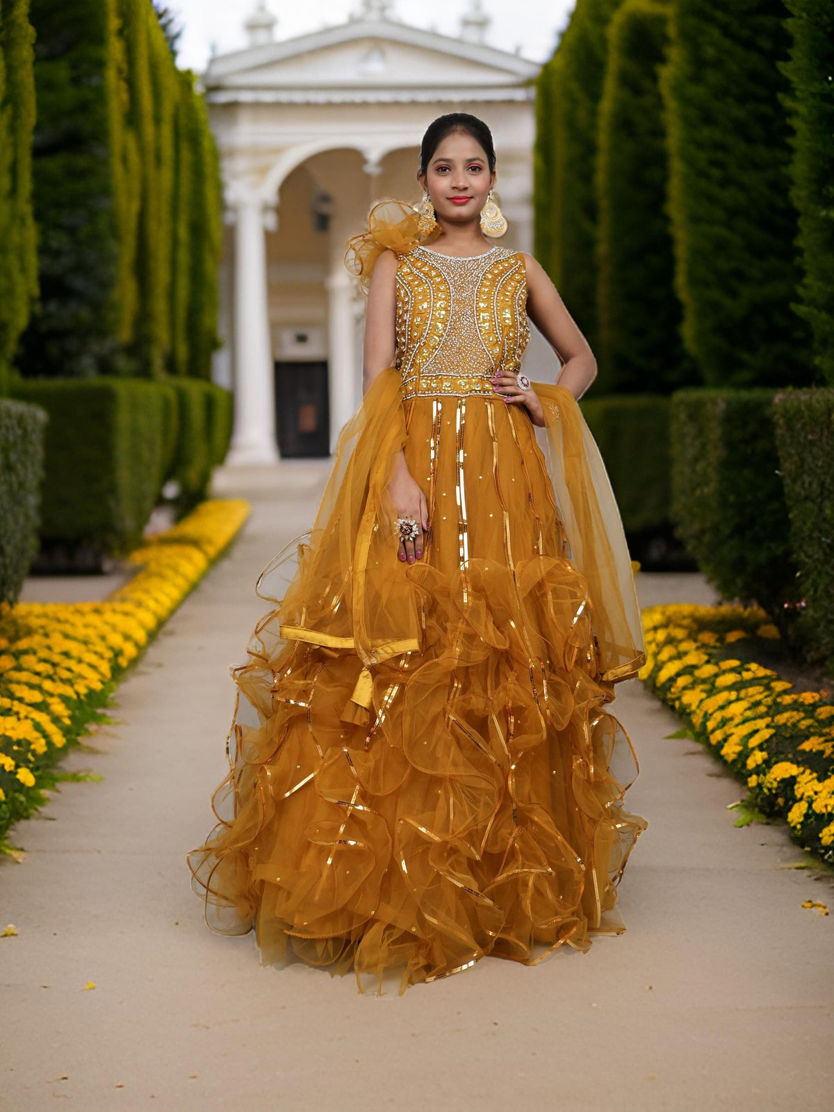 Gown with Cut Dana & Sequin Work by Shreekama