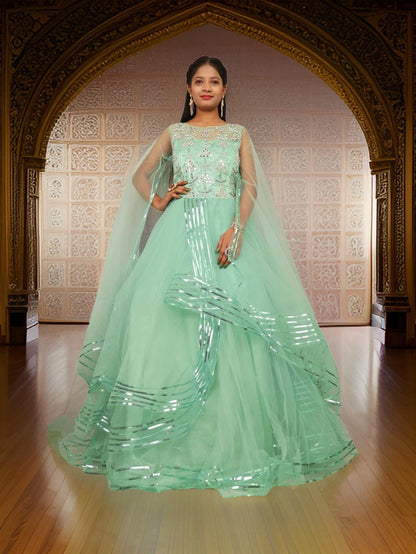 Gown with Cut Dana & Beads by Shreekama
