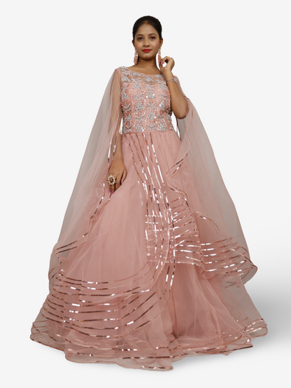 Gown with Cut Dana & Beads by Shreekama