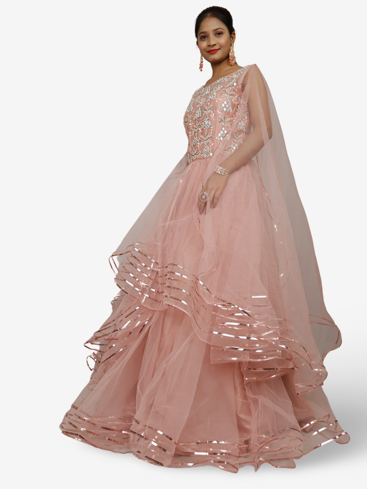 Gown with Cut Dana & Beads by Shreekama