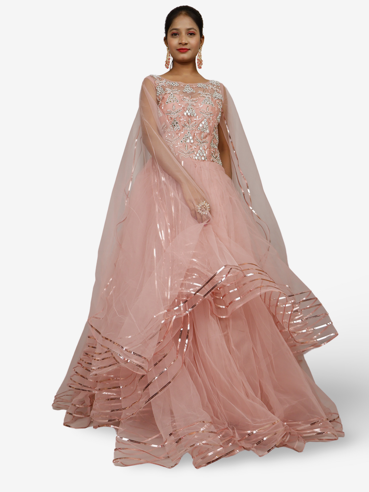 Gown with Cut Dana & Beads by Shreekama