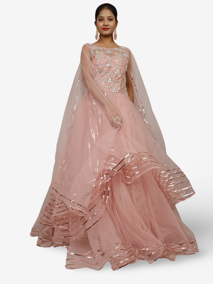 Gown with Cut Dana & Beads by Shreekama