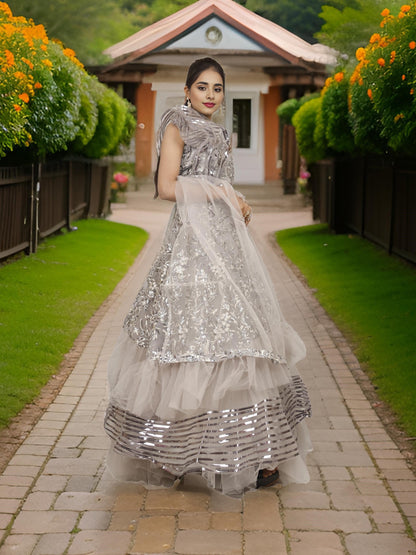 Sequins & Embroidered Lehenga Choli Set