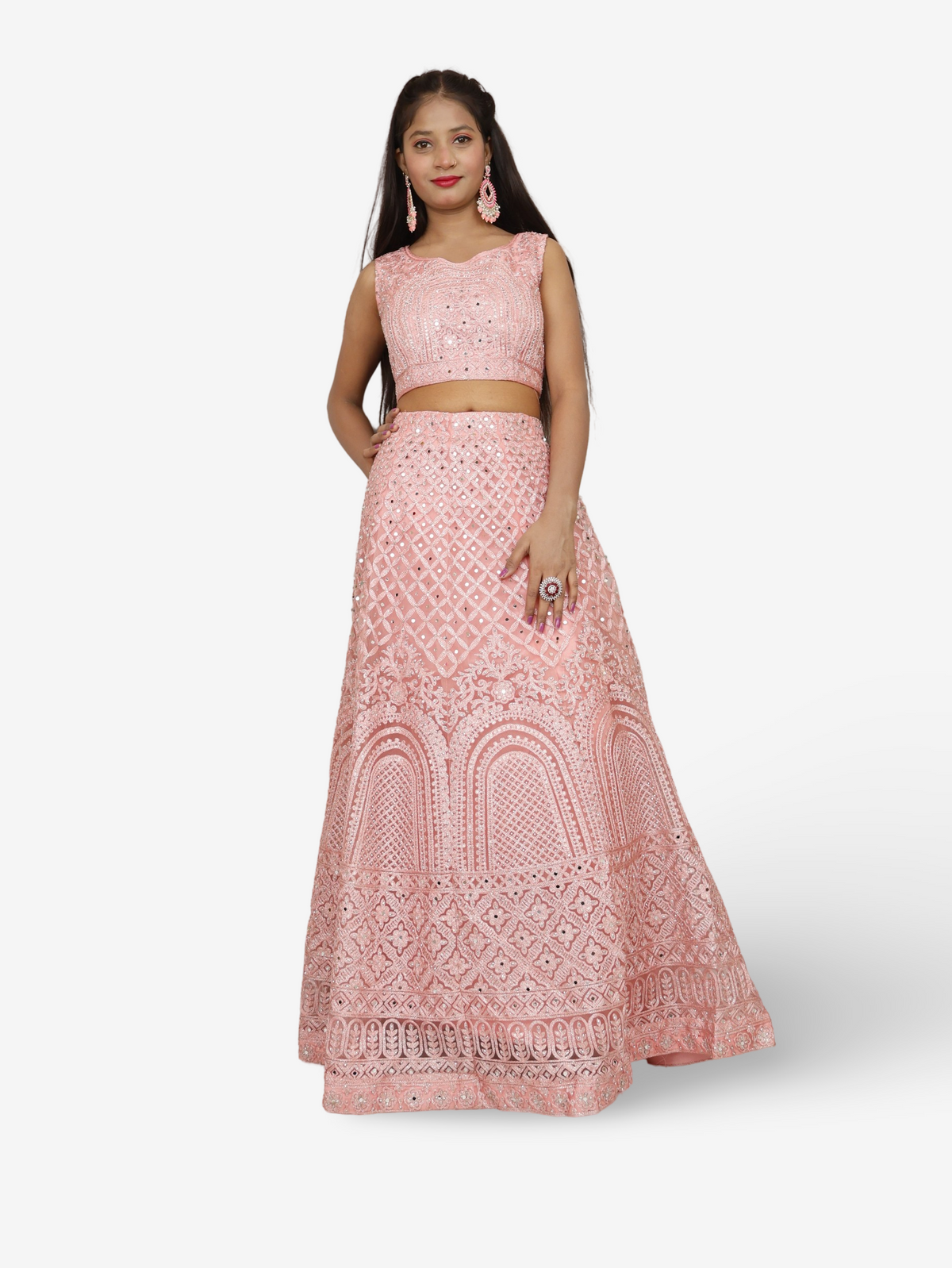 Embroidered & Zari Thread Work Lehenga Choli Set