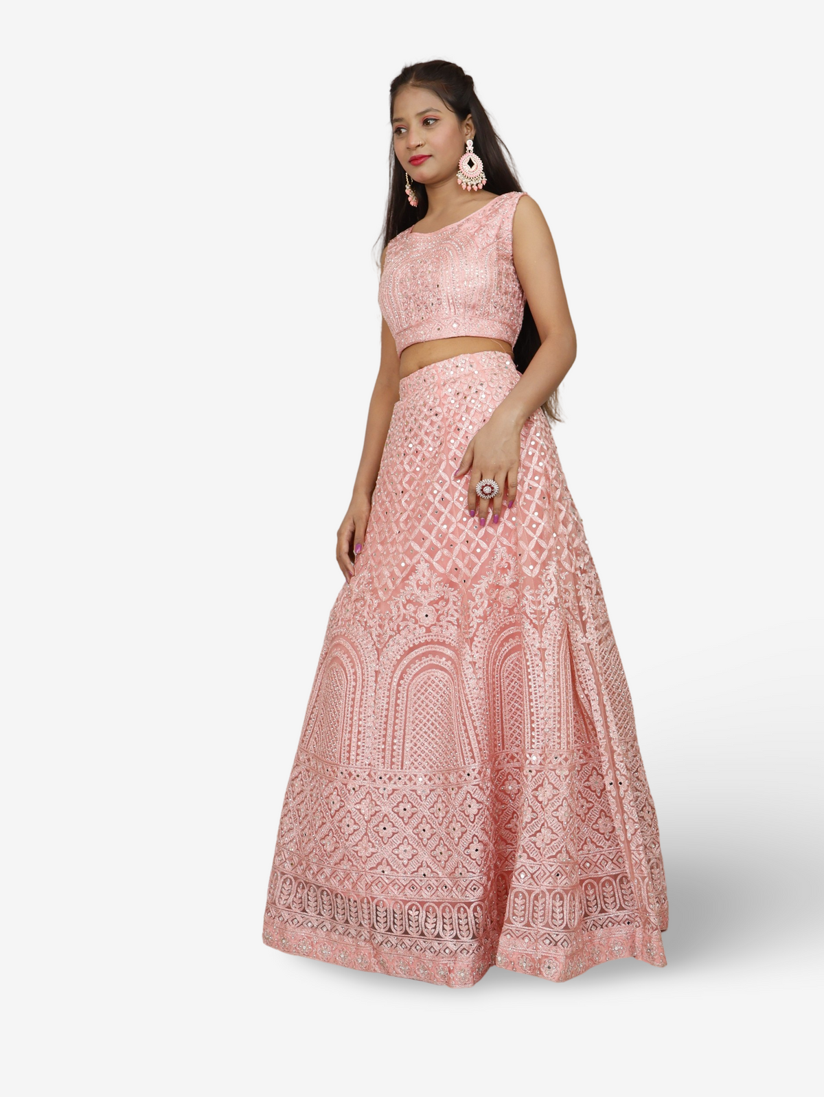 Embroidered & Zari Thread Work Lehenga Choli Set