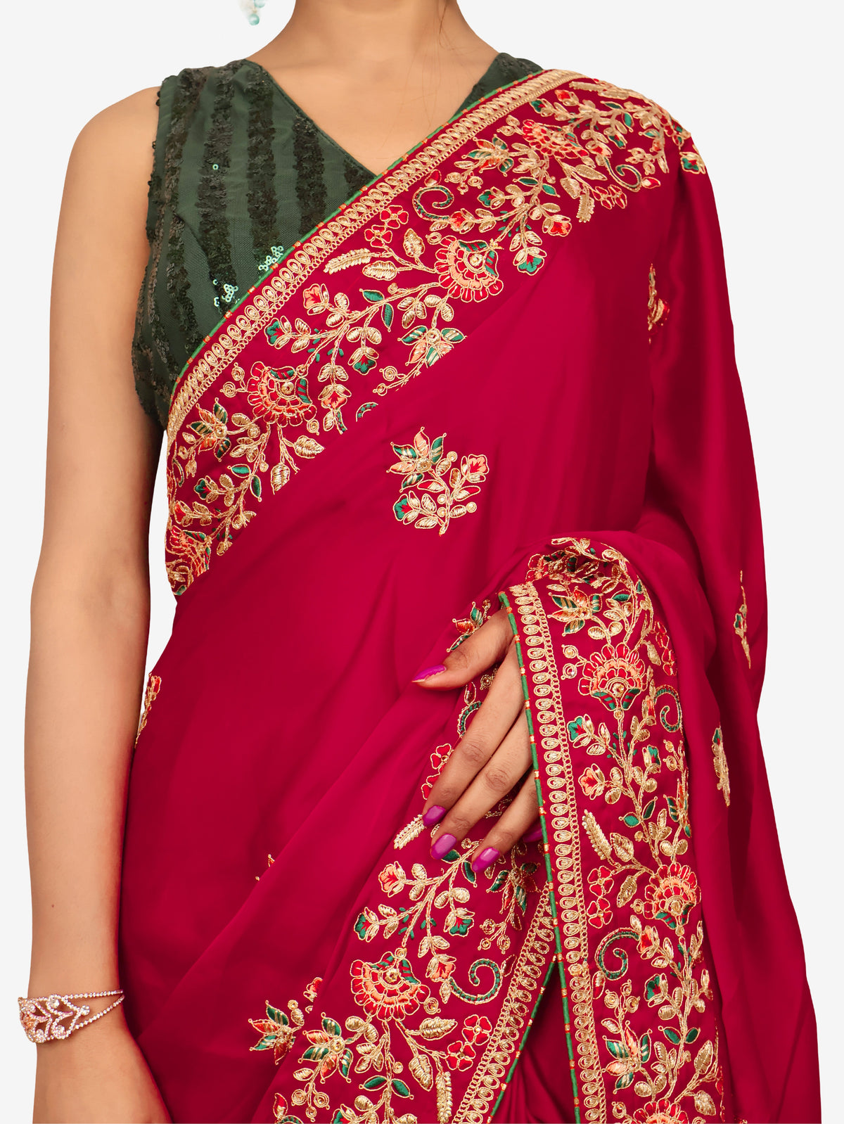 Designer Saree with Heavy embroidery Work by Shreekama