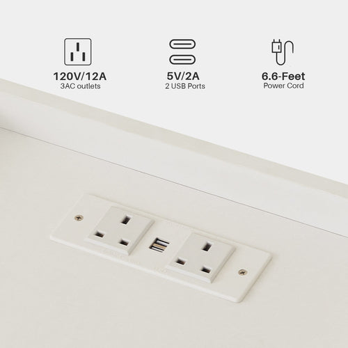 Kist LED Light Bedside Table [Charging Station][Nightstand]