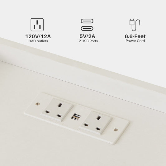 Kist LED Light Bedside Table [Charging Station][Nightstand]