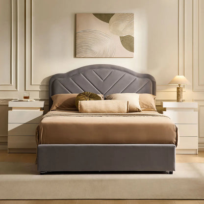 Luniva Grey LED Double Bed Frame
