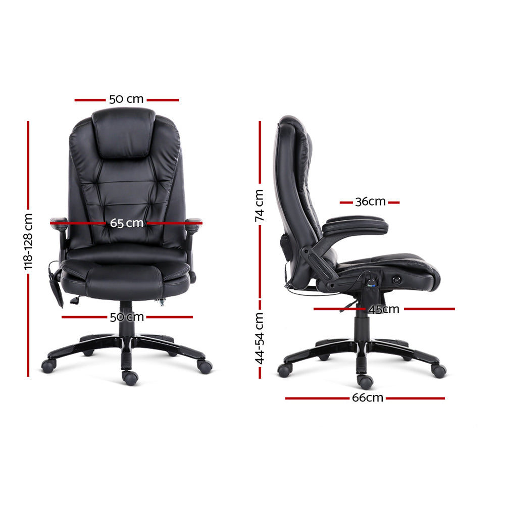 NNEDSZ 8 Leather Massage Chair - Black