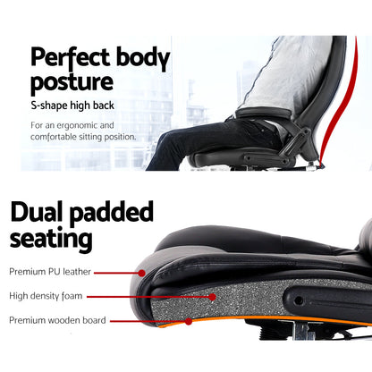 NNEDSZ 8 Leather Massage Chair - Black