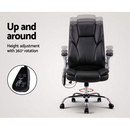 NNEDSZ 8 Leather Massage Chair - Black