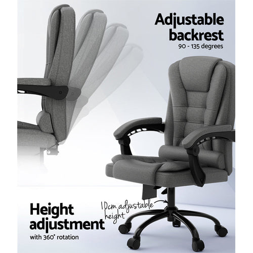 NNEDSZ 2 Point Massage Office Chair Fabric Black