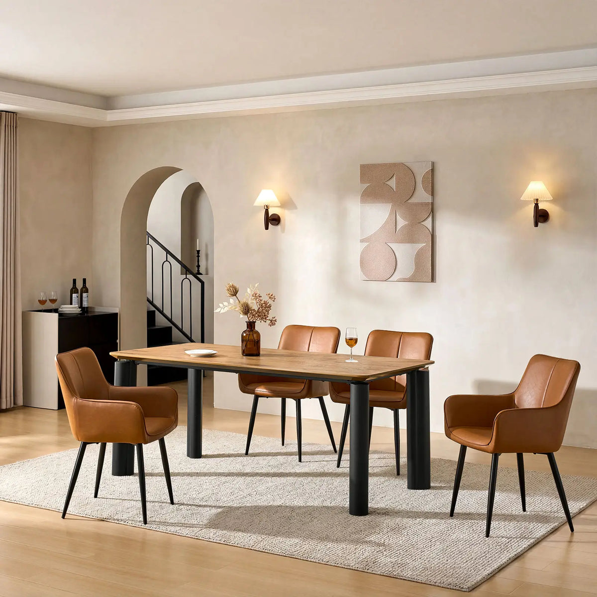Muhsina Faux Leather Dining Chair