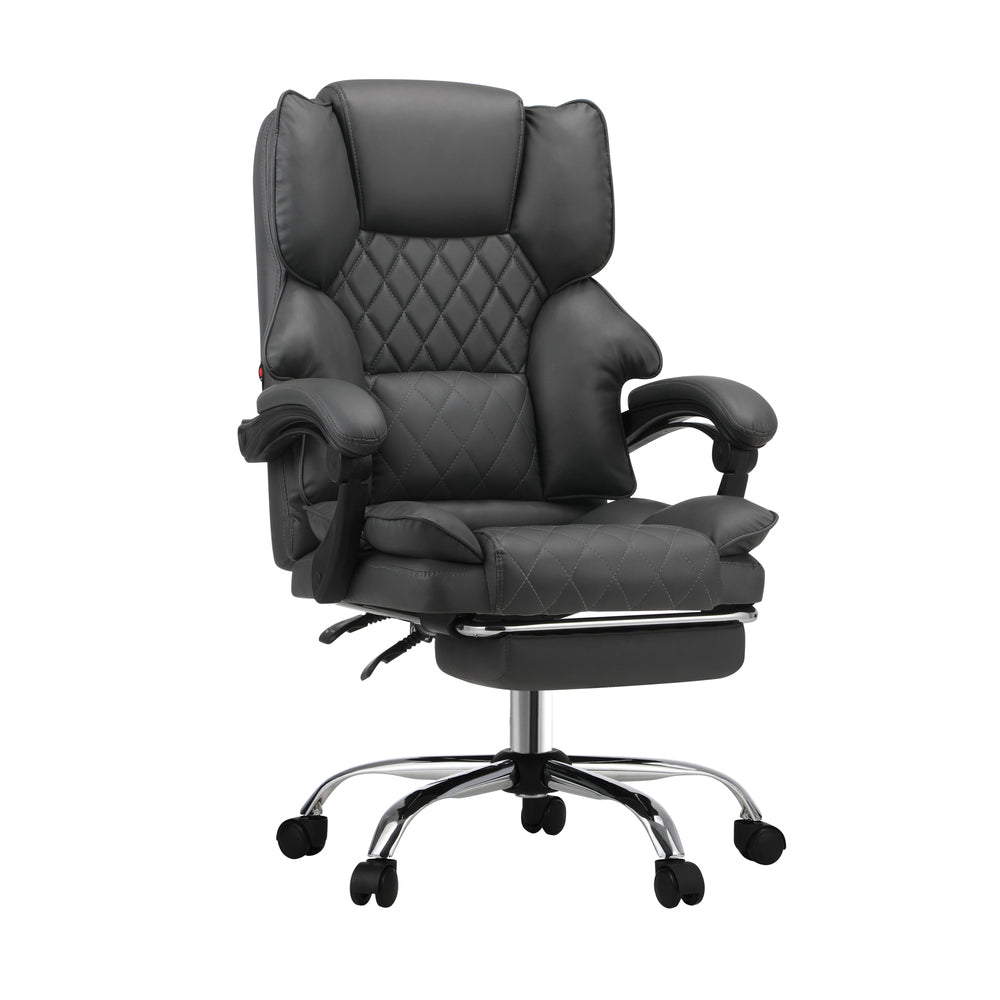 NNEED Massage Office Chair PU Footrest Grey