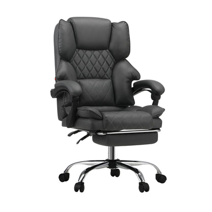 NNEED Massage Office Chair PU Footrest Grey