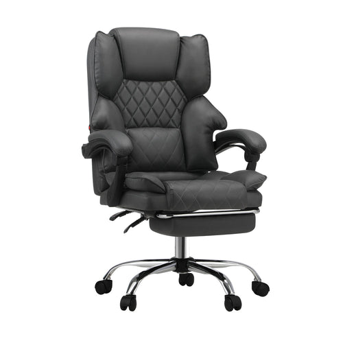 NNEED Massage Office Chair PU Footrest Grey
