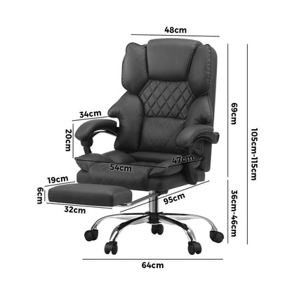 NNEED Massage Office Chair PU Footrest Grey
