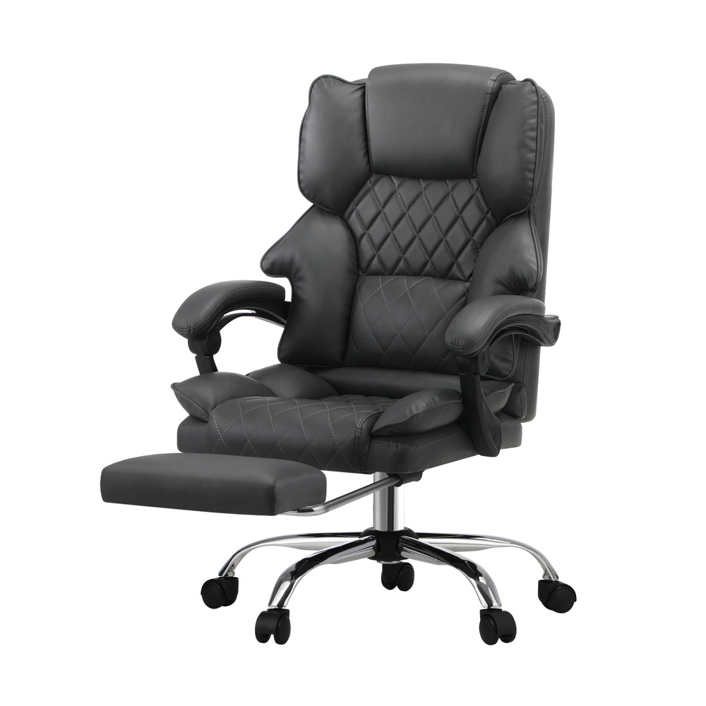 NNEED Massage Office Chair PU Footrest Grey