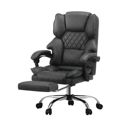 NNEED Massage Office Chair PU Footrest Grey