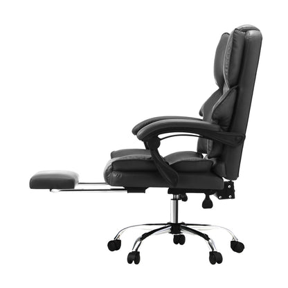 NNEED Massage Office Chair PU Footrest Grey