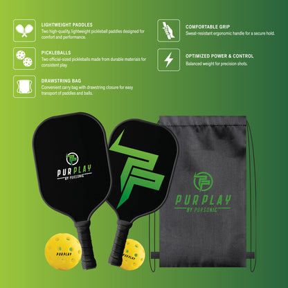 Pursonic The Ultimate Pickleball High Performance Set – 4 Paddles, 4 Balls & 2 Carry Bag