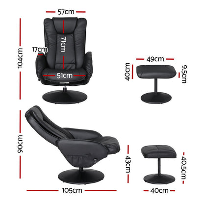 NNEDSZ Recliner Chair Electric Heated Massage Chairs Faux Leather Cobble