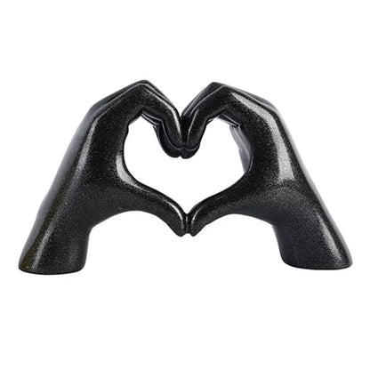 Nordic Style Heart Gesture Sculpture Resin Abstract Hand Love Statue Figurines Wedding Home Living Room Desktop Ornaments