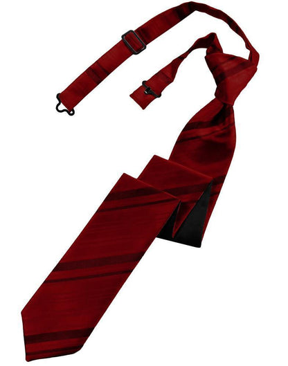 Striped Satin Skinny Necktie Pre-Tie