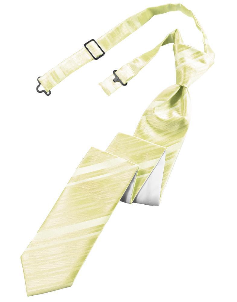 Striped Satin Skinny Necktie Pre-Tie
