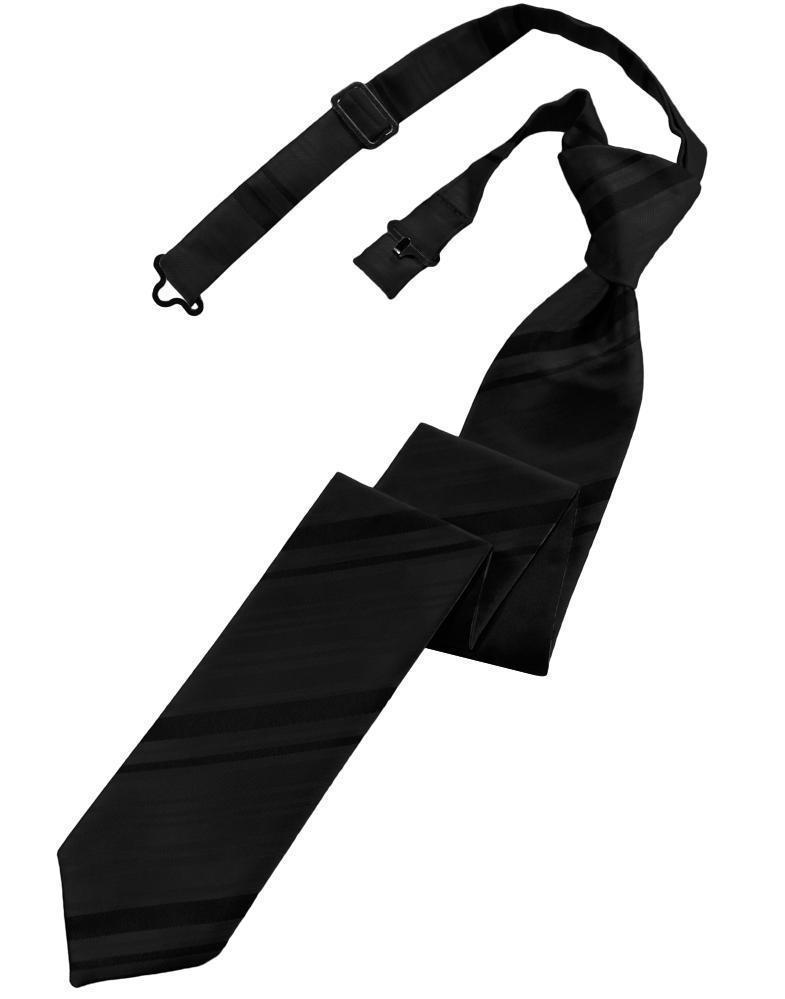 Striped Satin Skinny Necktie Pre-Tie