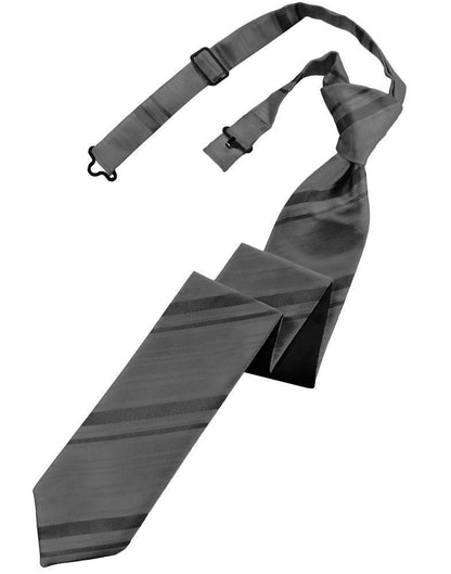 Striped Satin Skinny Necktie Pre-Tie