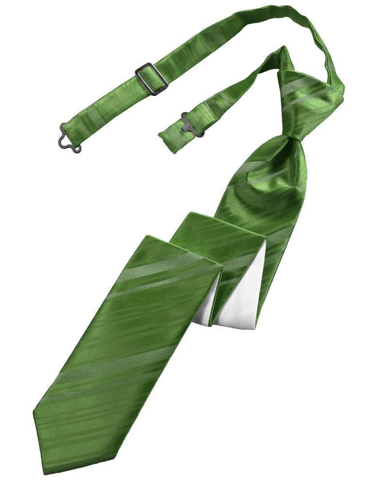 Striped Satin Skinny Necktie Pre-Tie