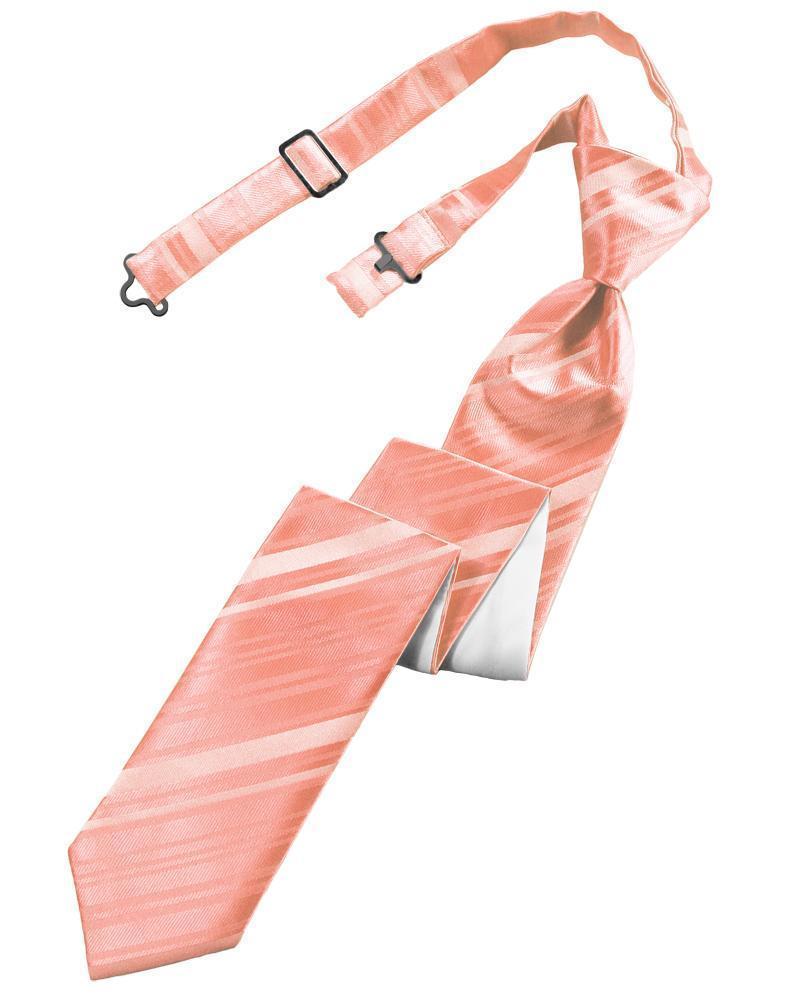Striped Satin Skinny Necktie Pre-Tie