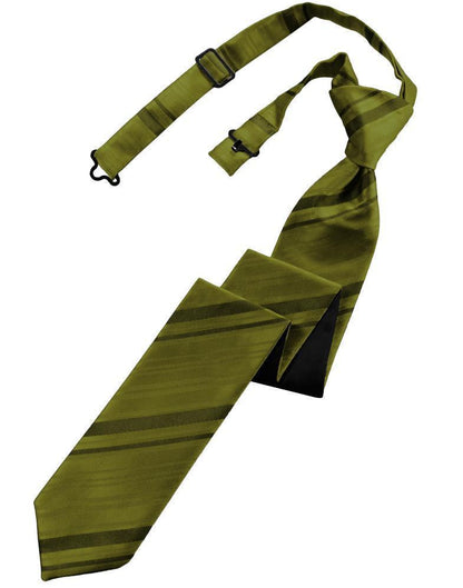Striped Satin Skinny Necktie Pre-Tie