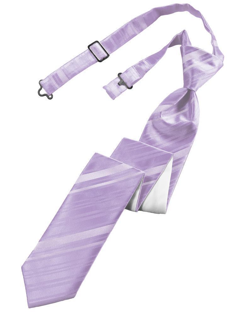 Striped Satin Skinny Necktie Pre-Tie