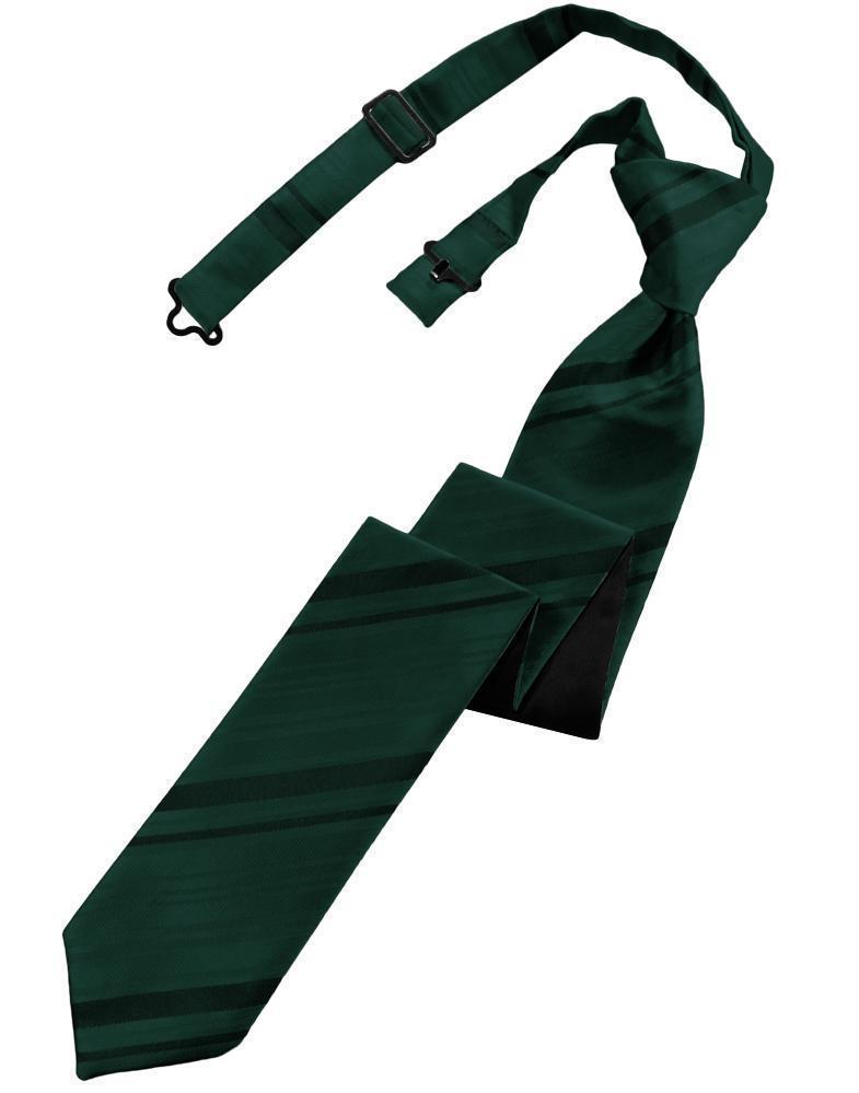 Striped Satin Skinny Necktie Pre-Tie