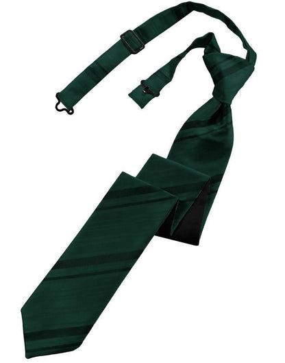 Striped Satin Skinny Necktie Pre-Tie