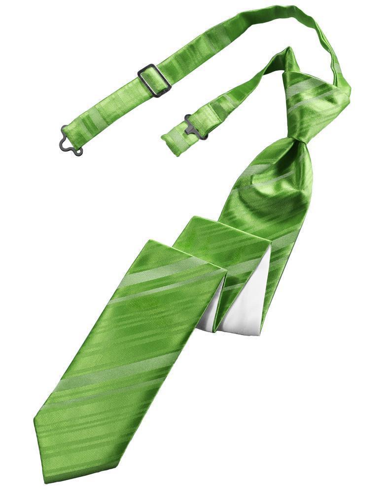 Striped Satin Skinny Necktie Pre-Tie