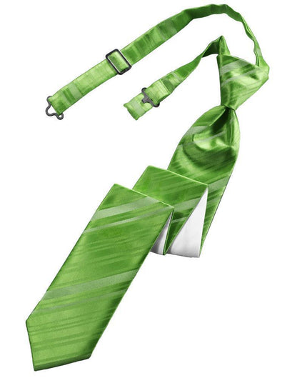 Striped Satin Skinny Necktie Pre-Tie