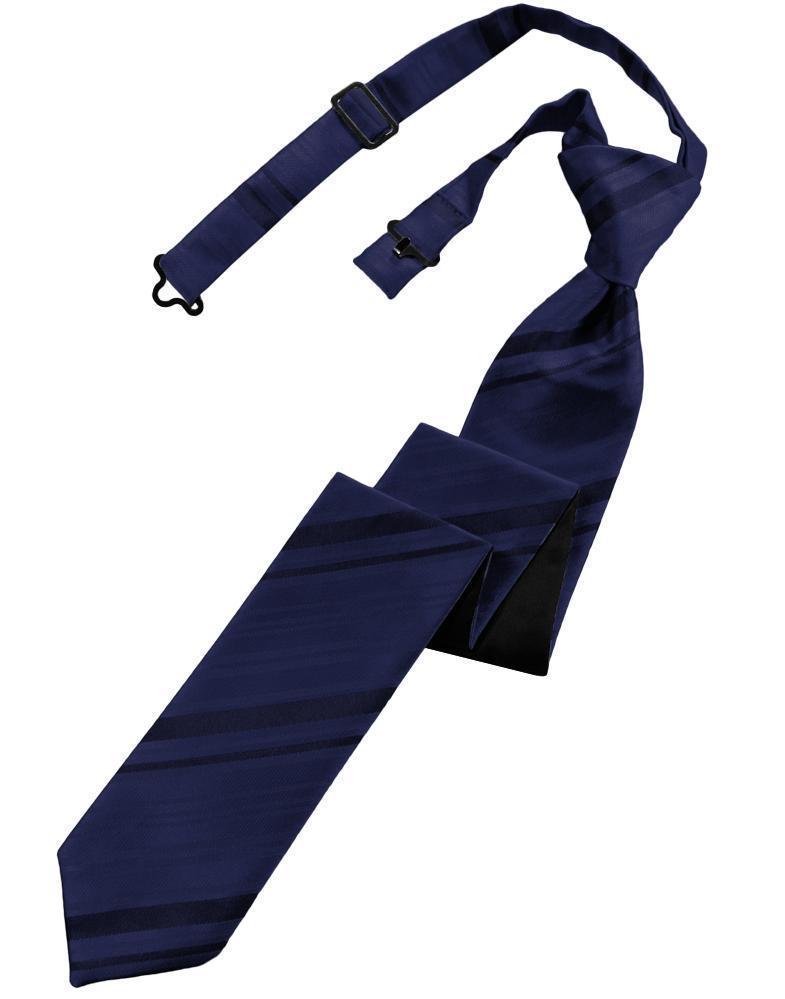 Striped Satin Skinny Necktie Pre-Tie