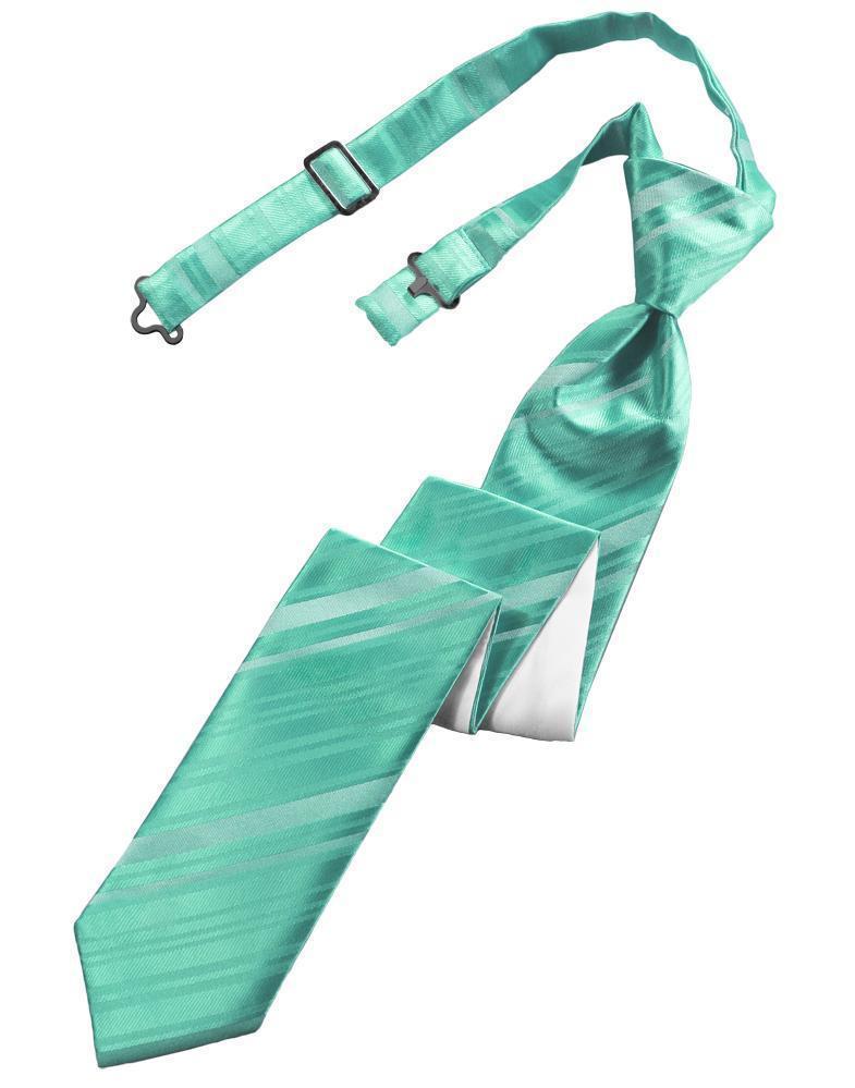 Striped Satin Skinny Necktie Pre-Tie
