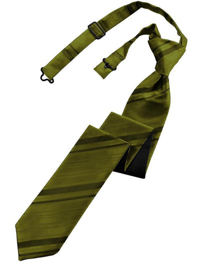 Striped Satin Skinny Necktie Pre-Tie